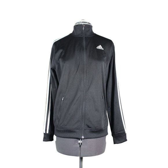 Adidas essentials classic 3-stripe mock neck full zip track warmup jacket L - Picture 1 of 12
